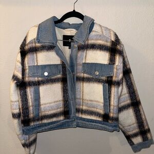 7 For All Mankind Plaid Denim Jacket